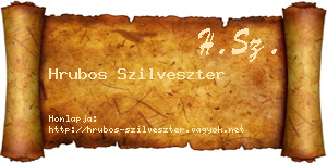 Hrubos Szilveszter névjegykártya