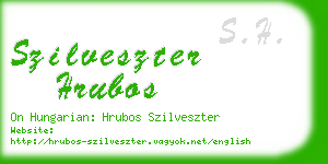 szilveszter hrubos business card
